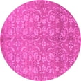 thumbnail image 1 of Ahgly Company Indoor Round Abstract Pink Modern Area Rugs, 3' Round, 1 of 4