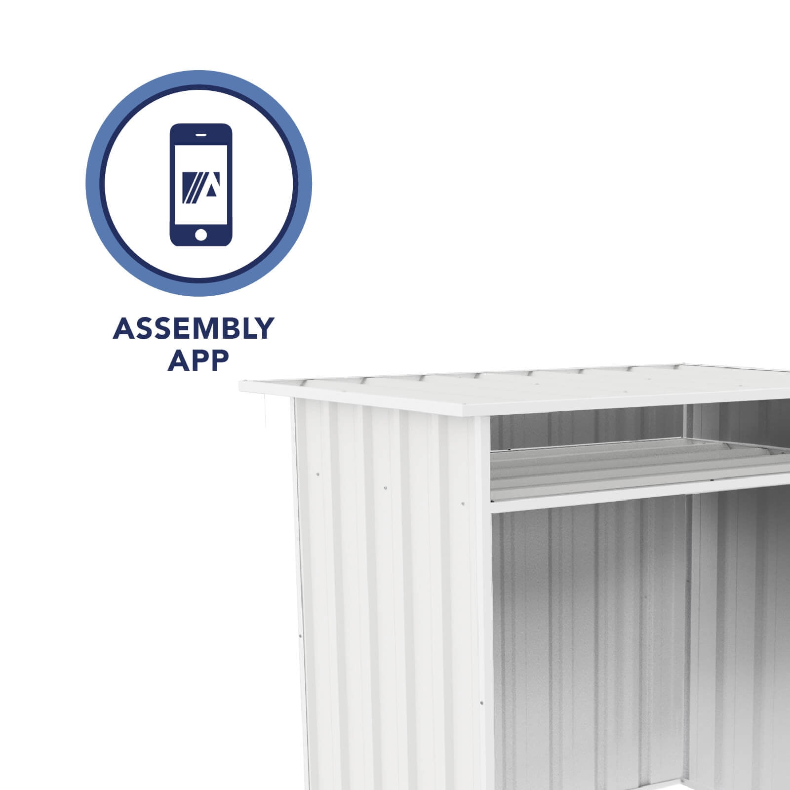 Absco Woodstore 4' x 2.5' x 3.7 Metal Storage Shed - Surfmist