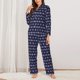thumbnail image 2 of Balery Purple and Blue Squares Conjunto de Pijama con Estampado para Mujer, Conjunto de Dos Piezas con Manga Larga, Ropa de Dormir Suave con Bolsillos, Pijamas Cómodos-Large, 2 of 7