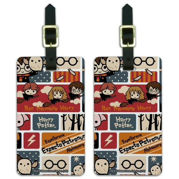 Harry Potter Cute Chibi Pattern Luggage ID Tags Suitcase Carry-On Cards - Set of 2