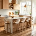 thumbnail image 3 of Guyou 26" Swivel Counter Stools Set of 2, Modern Barrel Chenille Kitchen Island Stools, Farmhouse Solid Wood Counter Height Barstools, Bar Height Island Chairs with Back and Wood Frame, Beige, 3 of 8