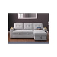 thumbnail image 6 of Ashlyn II 84"W Gray Reversible Sleeper Sofa w/ Storage USB Pocket Coil Seating, 6 of 6