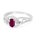 thumbnail image 3 of 10k White Gold Oval Ruby And Diamond Ring, 3 of 6