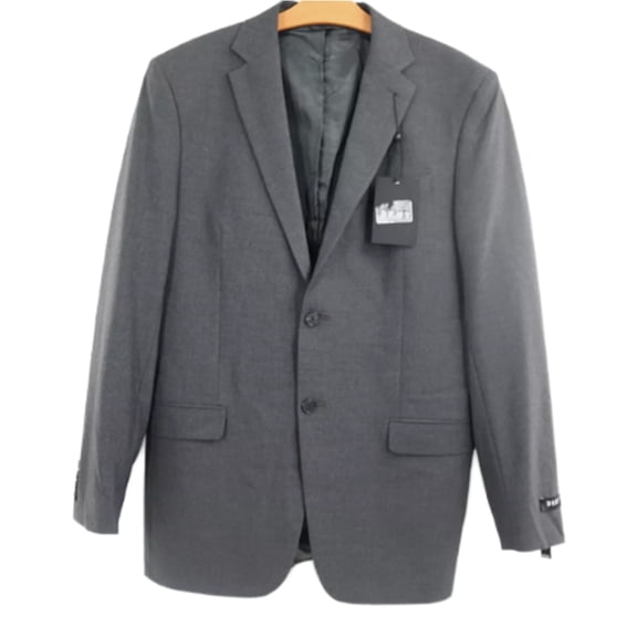 DKNY Mens Modern Fit High Performance Suit Separates 38 Tall Charcoal Solid