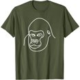 thumbnail image 2 of Thinking Bored Cute Ape Gorilla Head Face Figure Silhouette T-Shirt, 2 of 2