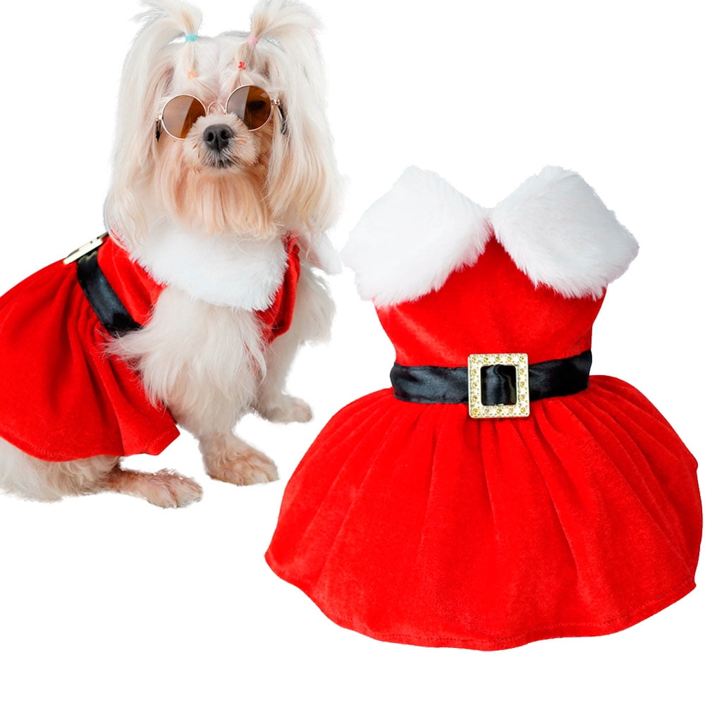 Aosijia Dog Christmas Costume Puppy Dress, Santa Claus Pet Clothes