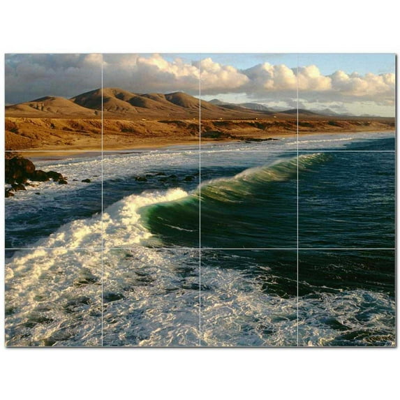 Waves Picture Ceramic Tile Mural Kitchen Backsplash Bathroom Shower 406329-S43