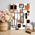 thumbnail image 2 of Canvas Wall Art, Orange Black Grey Geometric Framed Canvas Prints for Bathroom Hallway, Middle Century Modern Abstract Art Gallery Wrapped Wall Decor for Home Office, Gifts, 8"x10" Ship Next Day, 2 of 9