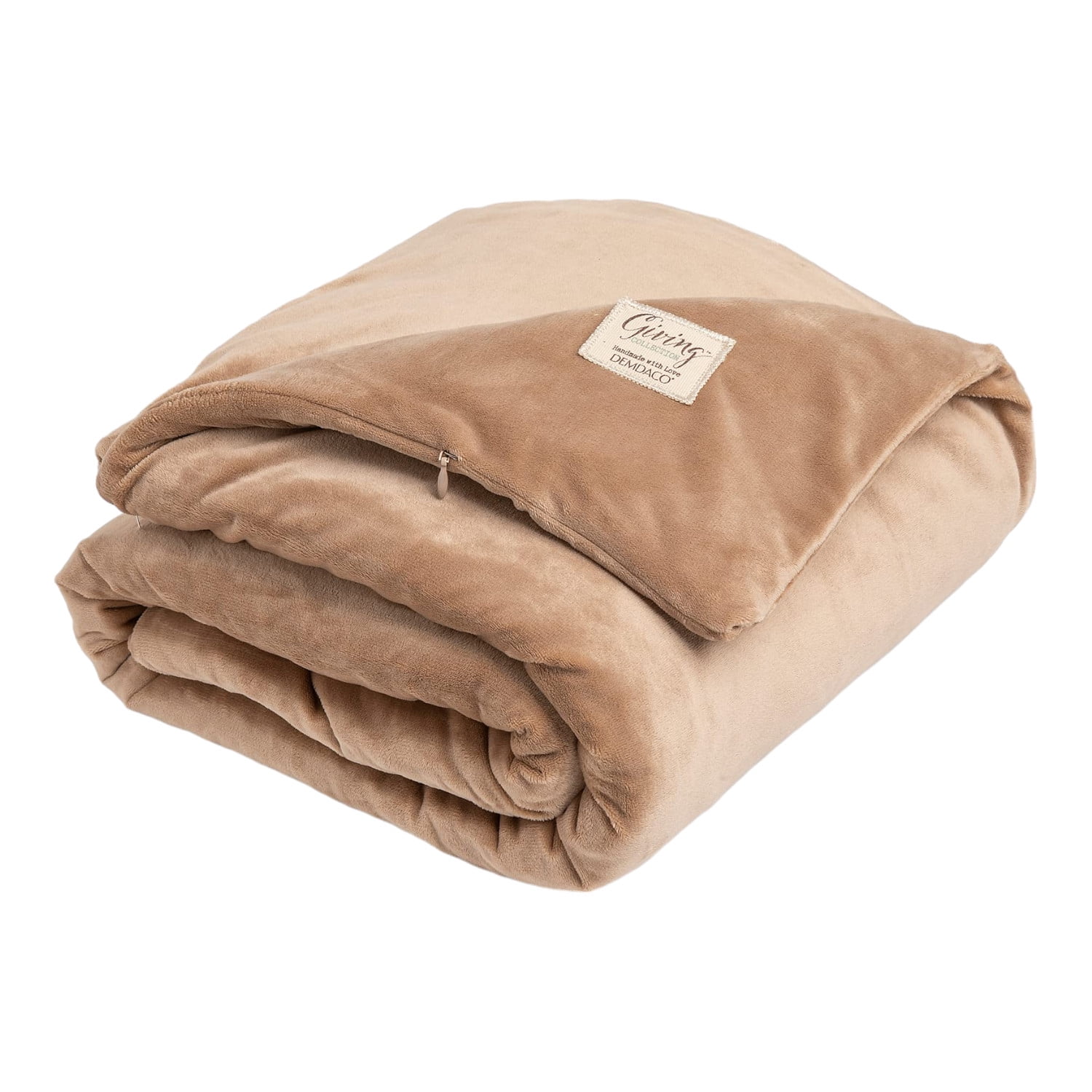 CozyWeight 6LB Camel Brown Polyester Fiber Throw Blanket 63x52