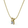 thumbnail image 3 of 0.5 Carat Princess Cut Diamond - Simple Pendant Necklace - 18K Yellow Gold Plating Over Silver, 3 of 4