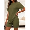 thumbnail image 3 of PRETTYGARDEN Women's Two Piece Matching Lounge Sets Summer Casual Tops Short Sleeve Shirts Shorts Travel Airport Outfits, 3 of 7