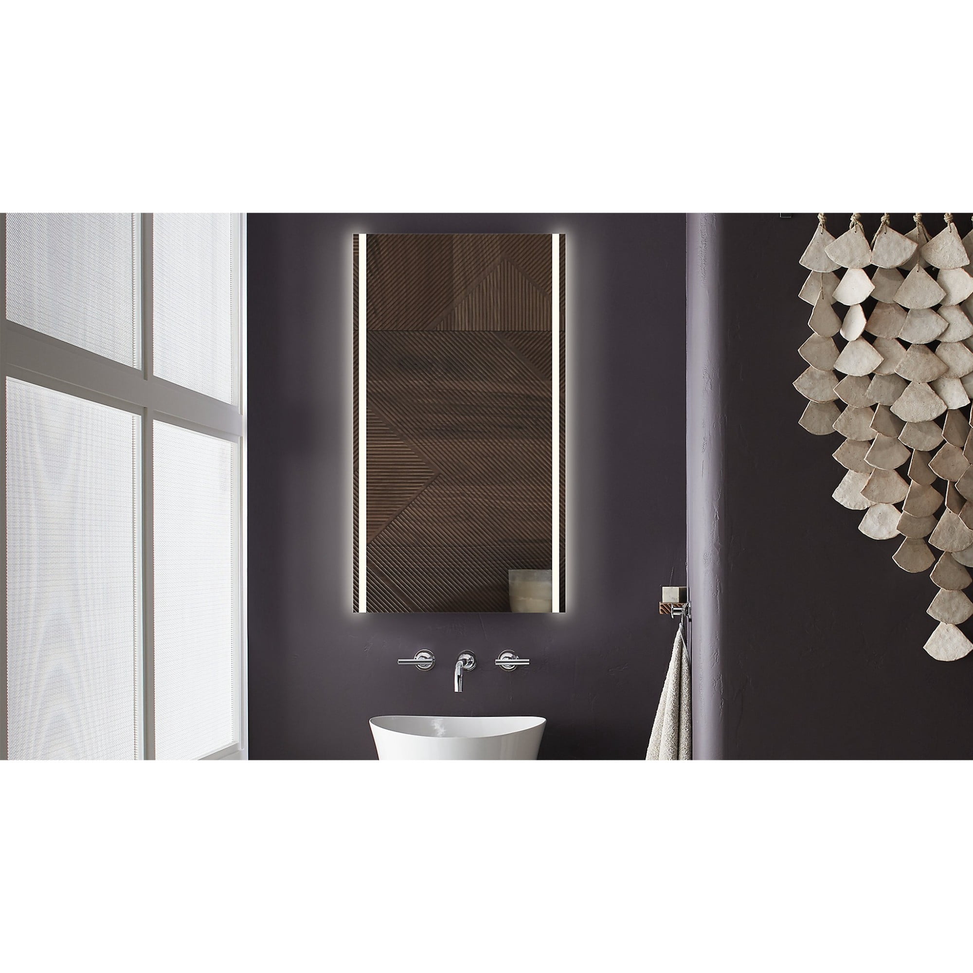 Robern GLA30ELPS3D Vesper Vertical Lighting in Edgeline Style with 3000K Temperatur, Warm Light