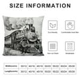 thumbnail image 5 of FUMJ  Steam Engine Throw Pillow Cushion Cover, Rustic Old Train in Country Locomotive Wooden Wagons Rail Road Smoke, Decorative Square Accent Pillow Case,White and Black, 5 of 5