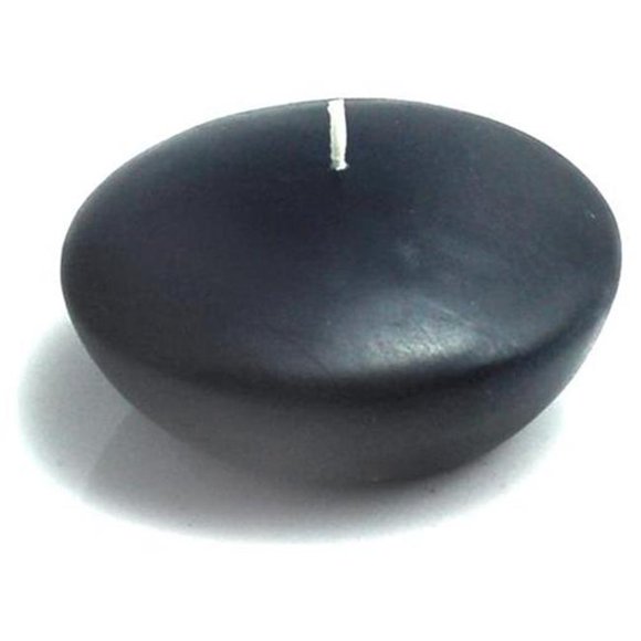 Zest Candle CFZ-064 Bougies Flottantes Noires de 3 Po - Boîte de 12 Pcs