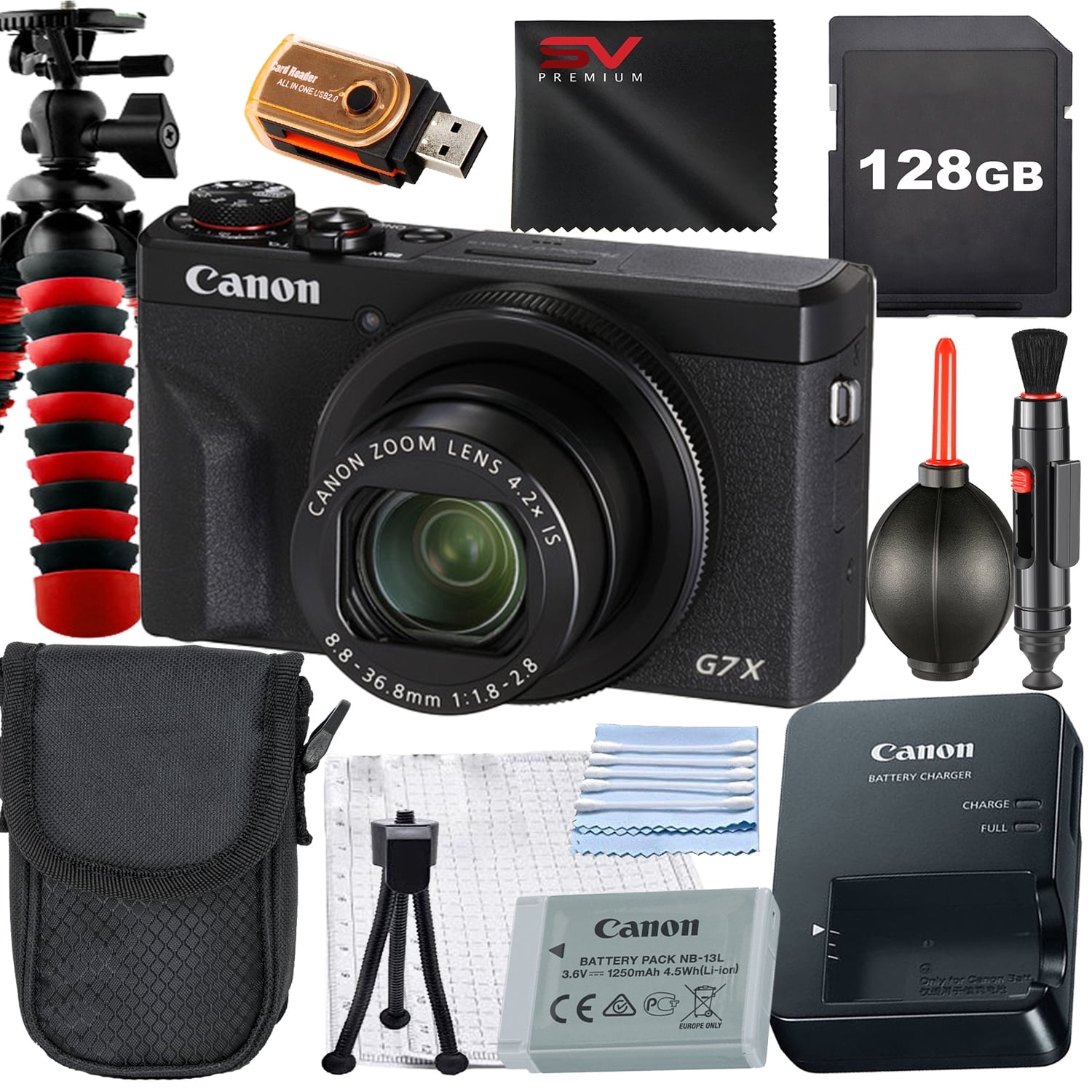 Canon PowerShot G7 X Mark III Camera with 64GB SDXC, Battery, 50