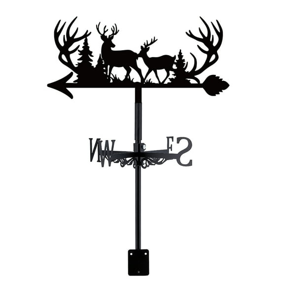 Iron Wind Direction Indicator Weathervane for Outdoor Garden Wind Measuring Tool Deer 231x356mm
