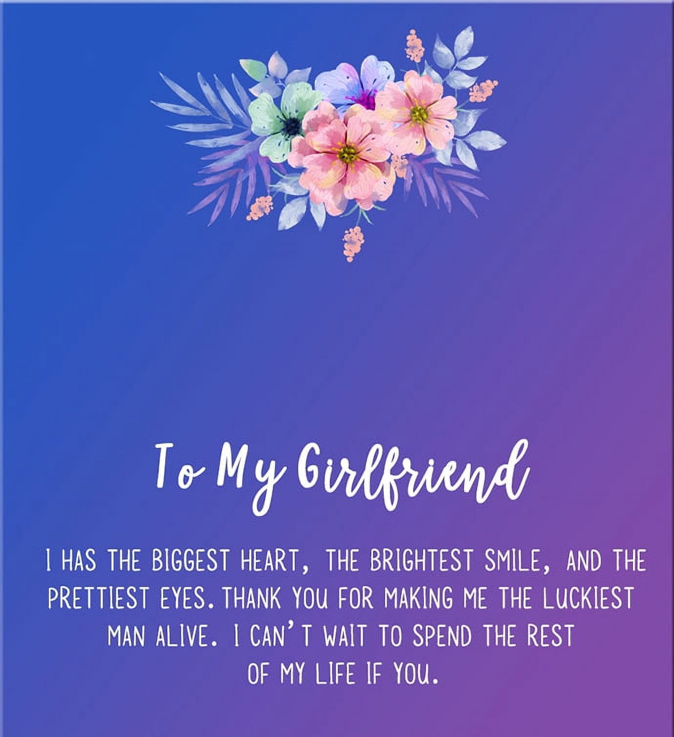 Anavia To My Girlfriend Necklace Gift, Card Gift for GF, Girlfriend Jewelry, Girlfriend Birthday Gift, Mother's Gift-[Silver Cube, Blue-Purple Gift Card]