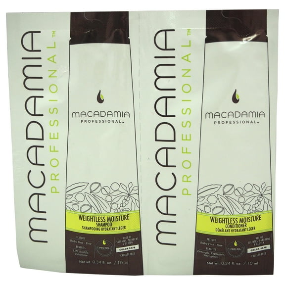 Macadamia Professional Weightless Moisture Shampoo & Conditioner Duo - 2 x 0.34 oz Shampoo & Conditioner