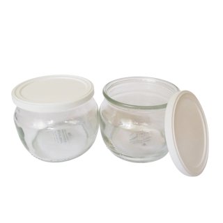 Euro Cuisine 8 Glass Jars with Lid for Euro Cuisine Yogurt Maker Model  YMX650 GY2640 - The Home Depot