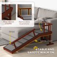 thumbnail image 4 of Brown Wooden Dog Ramp for Large & Senior Dogs - 49" Non-Slip Couch/Bed Helper with Removable Guardrails - Pet Furniture Access, 4 of 7