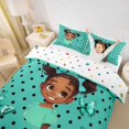 thumbnail image 3 of Castle Fairy Bubbly Black Girl Twin Duvet Cover,Polka Dots Bow Butterfly Twin Bedding,Teal,1 Duvet Cover and 1 Pillowcase, 3 of 6