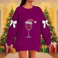 thumbnail image 2 of Christmas Sweatshirt for Women’s，Women Santa Claus Pattern Pullover Sweater Blouses Relaxed Fit Long Sleeve Fleece Blouse Lounge Warm Sweaters Tops for Women, 2 of 5