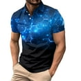 thumbnail image 2 of Hfolob Men's Polo Shirt Male Large Size Base Shirt Print Casual Collarless Shirt Button Shirts Beach Shirt, 2 of 5