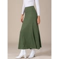 thumbnail image 2 of DARING DIVA Women's Foldable High Waist Flowy Flare Maxi Skirts XL Army Green, 2 of 6