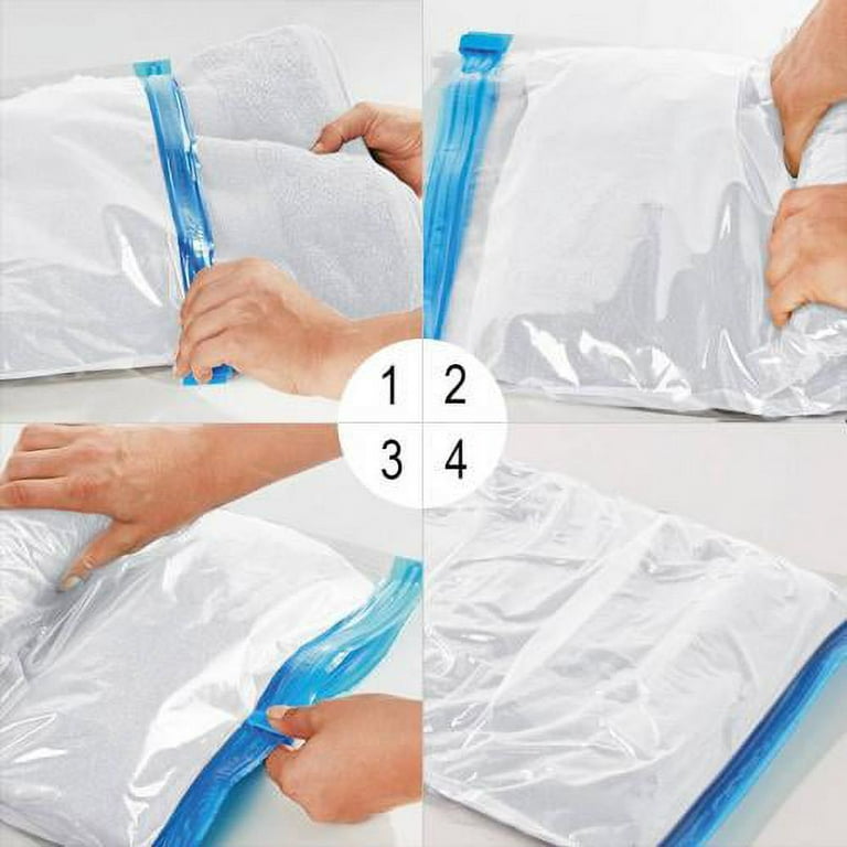 Travel Compression Bags for Travel, Camping and Storage,Roll Up Reusable  Travel Space Saver Vacuum Storage Bags, No Vacuum or Pump Needed,30x50cm 