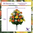 thumbnail image 2 of Sympathy Silks Artificial Cemetery Flowers Orange Rose and Yellow Alstroemeria Bouquet, 2 of 7