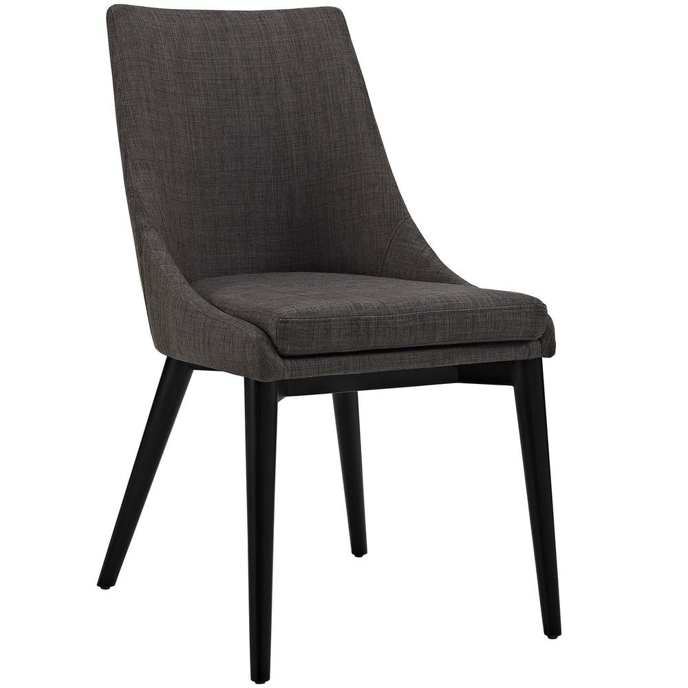 Modway Viscount Dining Side Chair Fabric Set of 2 in Brown