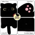 thumbnail image 2 of Almohada SNOWOLF de peluche con forma de gato negro, suave y larga, 70 cm, para niños, 2 of 6