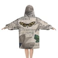 thumbnail image 2 of Butterfly Leaf Text Pattern Blanket Hoodies for Kids 6-13YR Oversize Wearable Blanket Hoodies for Boys Girls Teens, 2 of 7