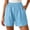 AB215 Blue, variant on Tisuna Shorts For Women High Waisted Straight Leg Shorts Loose Fit Breathable Ladies Everyday Wear Shorts Blue Size L