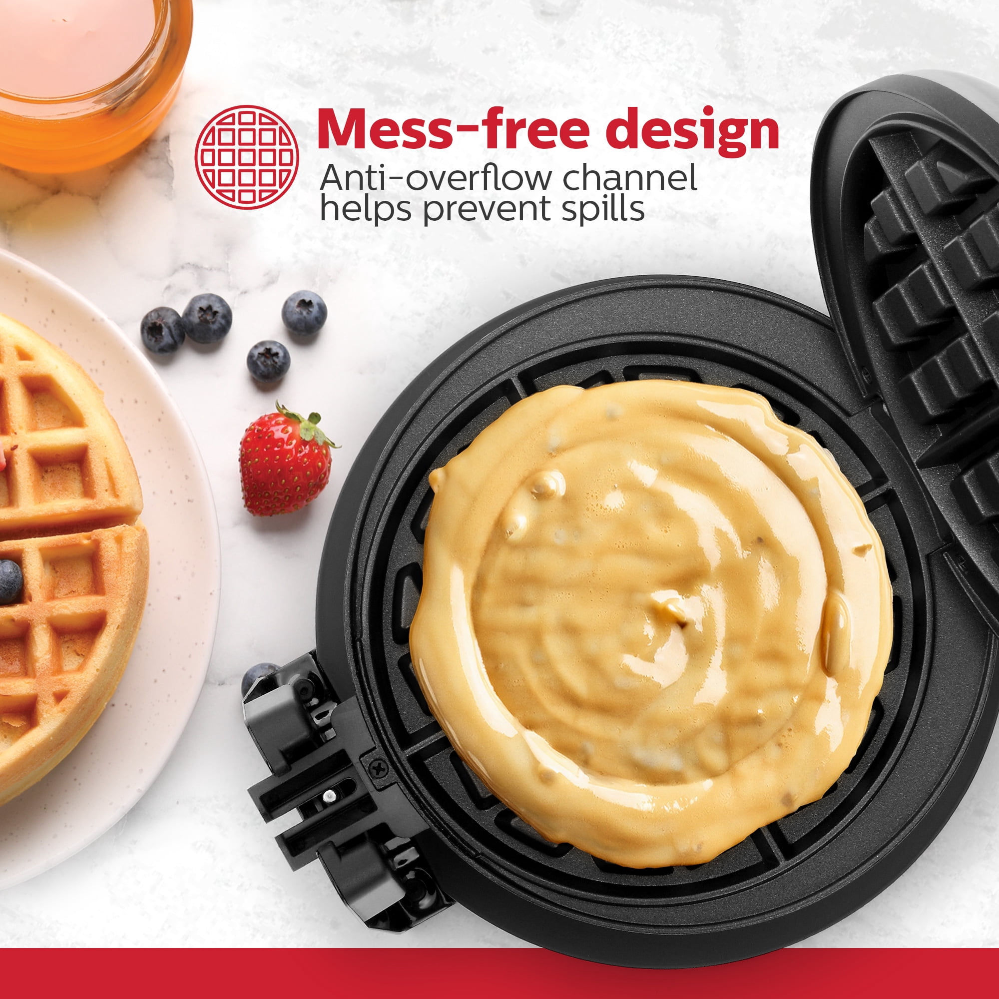 Holstein Housewares Rotary Belgian Waffle Maker, Stainless Steel Electric Belgian Waffle Makers
