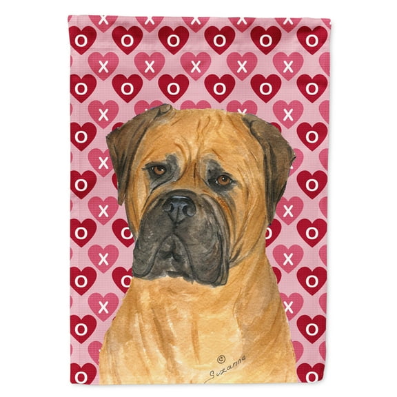 Carolines Treasures SS4517-FLAG-PARENT Bullmastiff Hearts Love and Valentines Day Portrait Flag multicolor