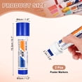 thumbnail image 2 of Uxcell Poster Markers, 2Pcs Large Capacity Permanent Huge Banners Posters Markers Bold Thick Chisel Tip Pen for Painting Drawing on Plastic Glass Wood Fabric Canvas, Blue(0.8" Tip Width), 2 of 7
