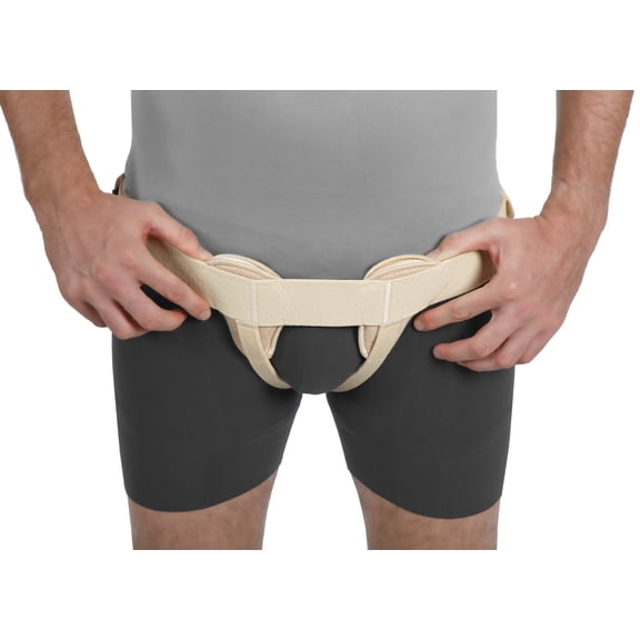 Uriel Double Sided Inguinal Hernia Support Truss Belt with Compression Pad (S)