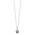 thumbnail image 2 of 925 Sterling Silver Box Gemstone Necklace Chain Amethyst Flower Pendant 16 inch, 2 of 5