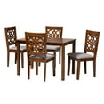 thumbnail image 2 of Baxton Studio Abigail Modern Grey Fabric and Walnut Brown Finished Wood 5-Piece Dining Set, 2 of 7