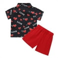 thumbnail image 6 of Otqutp Kids Birthday Clothing Toddler Boys Short Sleeve Red Prints Tops With Tie Shirt Shorts 2PCS Outfits Clothes Set For Babys Valentine's Day, 6 of 6