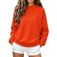 thumbnail image 2 of Women's Mock Neck Sweatshirt, Oversized Long Sleeve Casual Tops for Daily Outdoor Fall Winter Street Wear Orange M, 2 of 8
