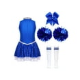 thumbnail image 4 of Linjinx Tenue de Chef de Cheerleading à Sequins Brillants pour Filles Robe de Danse Halloween Cosplay 02Bleu 12, 4 of 7