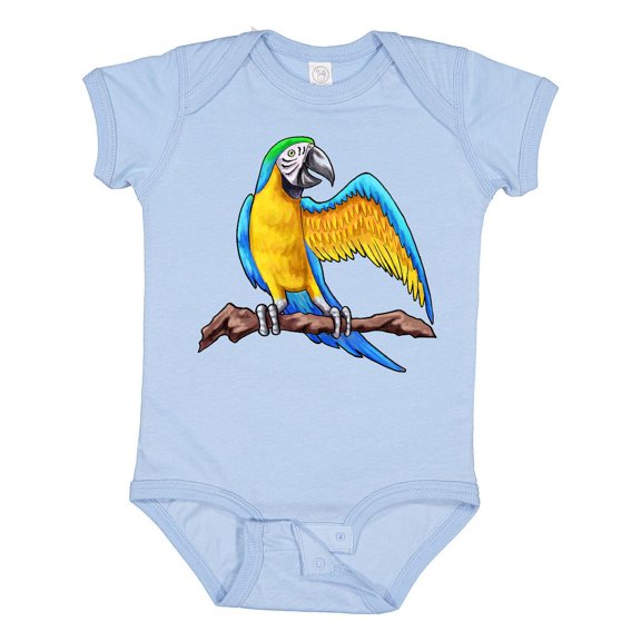 Inktastic Blue and Gold Macaw Parrot Boys or Girls Baby Bodysuit