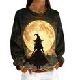 thumbnail image 5 of Halloween Tops for Women Pumpkin Graphic Crew Neck Long Sleeve Fashion Funny Party Pullover Top Multicolor 14 S, 5 of 6