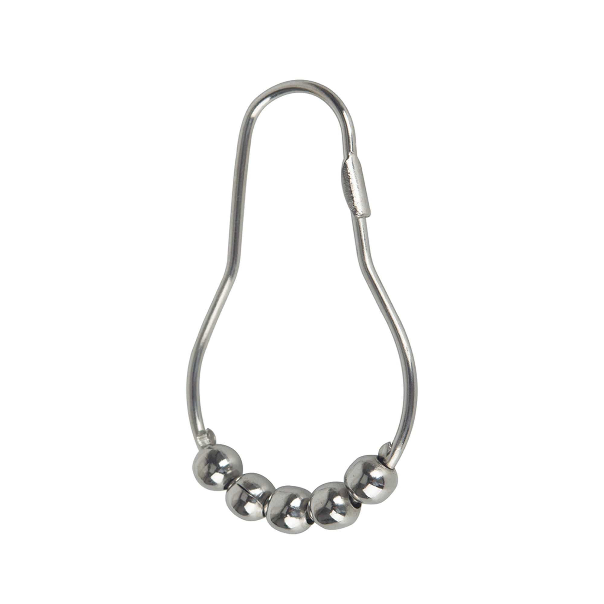 SAYFUT Shower Curtain Roller Hooks Rings Stainless Steel, Polished Chrome, Set of 12 Rings