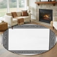 thumbnail image 2 of Round Rugs 8 Ft, White Greek Key Non Slip Area Rugs for Kitchen Bedroom Entryway, Geometric Greece Ancient Farmhouse Geo Washable Carpet Runner Rug Floor Mats for Bedroom Home Decor, 2 of 9