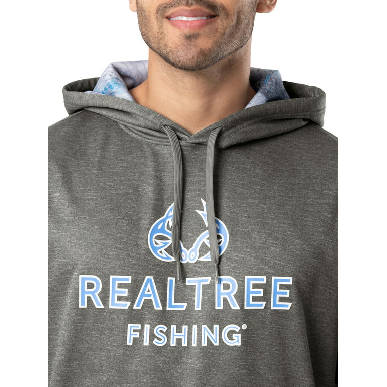 Realtree Fishing Men's Logo Performance Hoodie, Size: 3XL, Gray