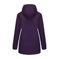 thumbnail image 6 of Winter Jackets for Women Lightweight New Women's Solid Color Zipper Pocket Outerwear Waterproof Windproof Outdoors Long Sleeved Hooded Jacket Purple XL, 6 of 9