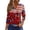 Deep Red, variant on Women's 250th Anniversary USA Shirt Patriotic American Flag Print V-Neck Button 3/4 Sleeve T-Shirt